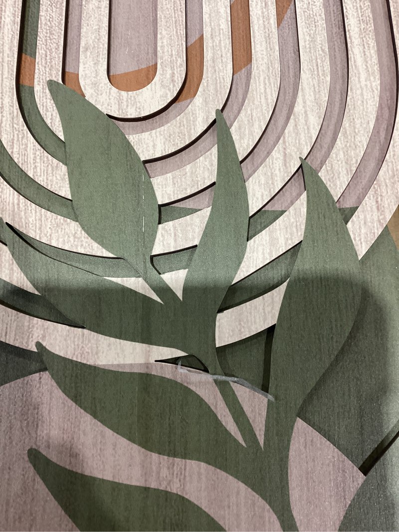 Condition photo showing Good Condition for iarttop boho mid-century modern wood wall art 16x32 inch large green abstract wood wall decor mid century bohemian artwork for bedroom living room office kitchen set of 3