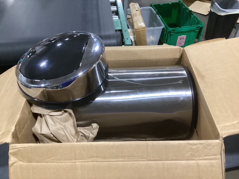 Condition photo showing Good Condition for itouchless 8 gallon touchless sensor trash can with odor filter system, 30 liter round stainless steel garbage bin, perfect for home, kitchen, office, brushed stainless steel