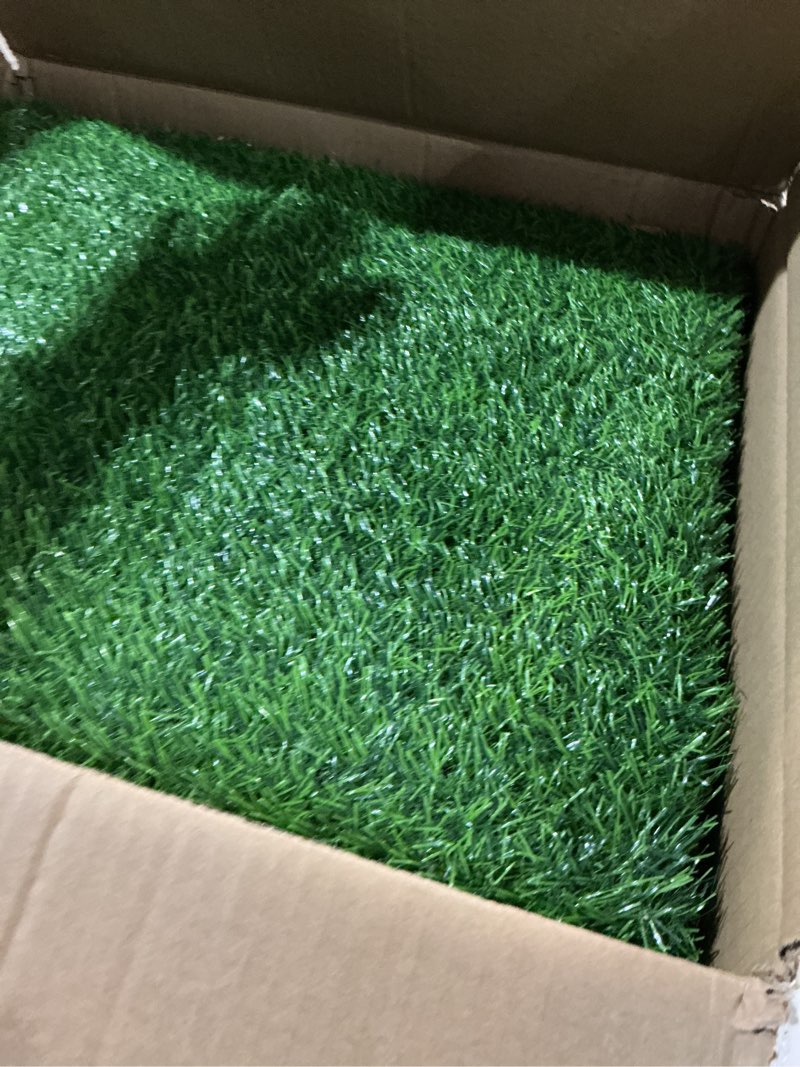 Condition photo showing Good Condition for artificial grass indoor outdoor turf rug,7ft x 15ft soft and durable high density realistic fake grass carpe,pet-friendly,perfect for patio,lawn,balcony,weddings photoshoot backdrop 7ftx15ft