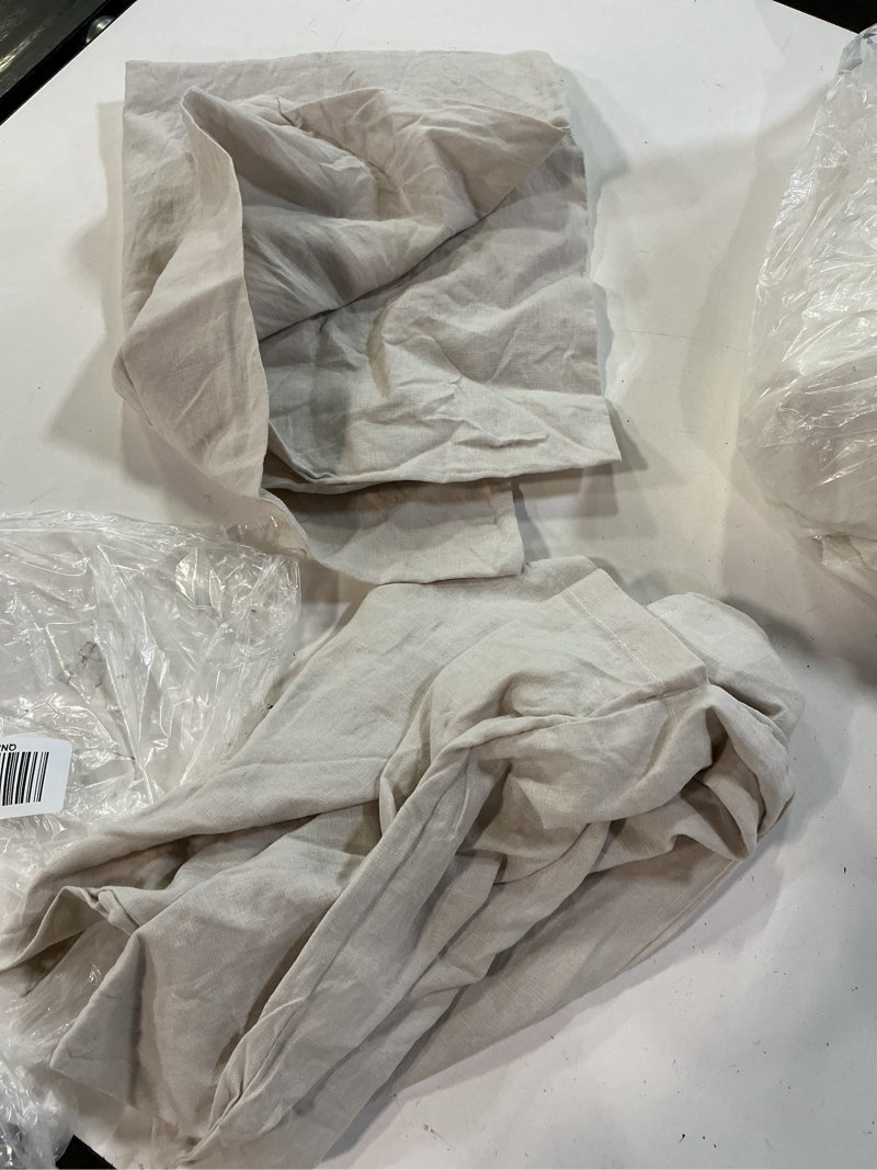 Condition photo showing Good Condition for european linen sham set, standard, sand