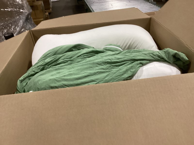 Condition photo showing Good Condition for queen rose pregnancy pillow, u shaped full body pillows for sleeping support, maternity pillow for pregnant women with cooling silky cover, blue