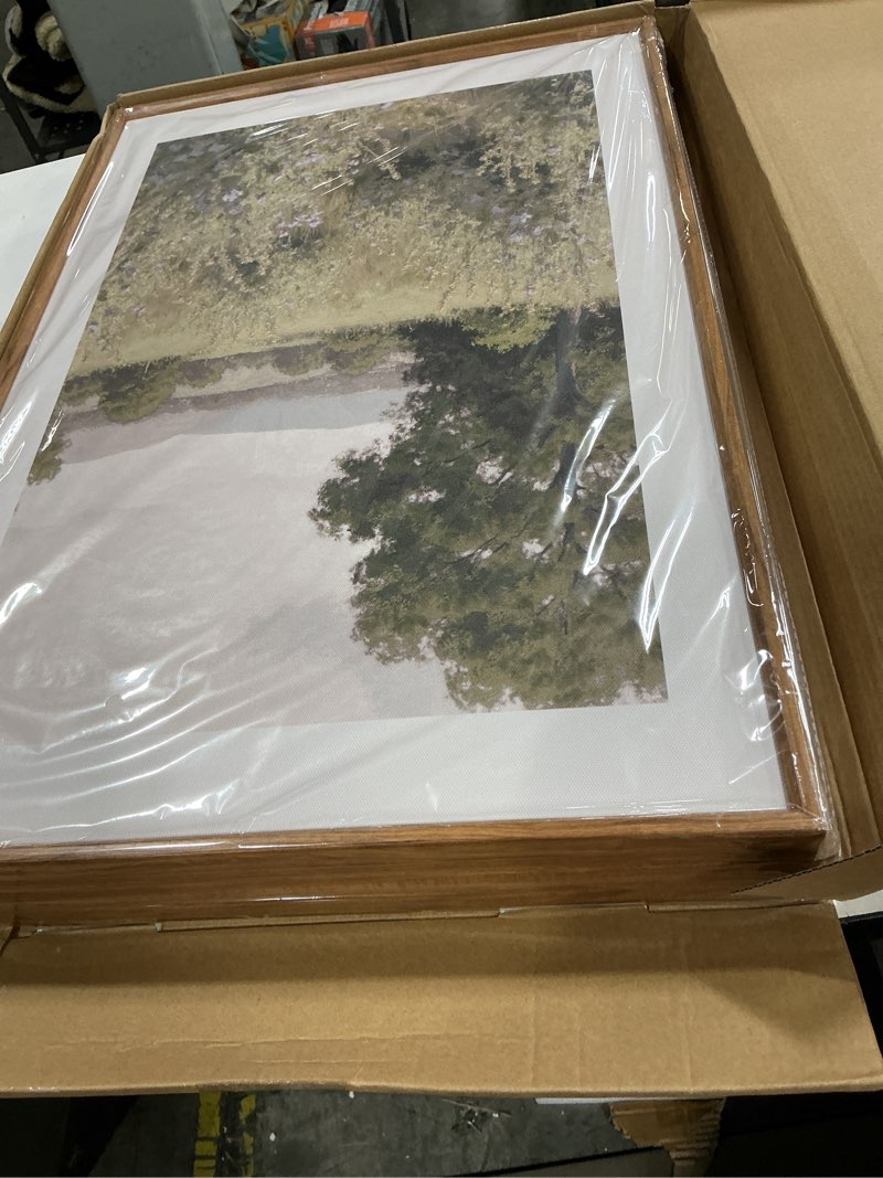 Condition photo showing Good Condition for CHDITB Countryside Landscape Framed Canvas Wall Art Set, Nature Inspired Wall Decor, Pathway Art Spiritual Wall Painting, Vintage Art Prints for Living Room, Bedroom, Office - Large Size 16"x24"x3 Nature 16"L x 24"W