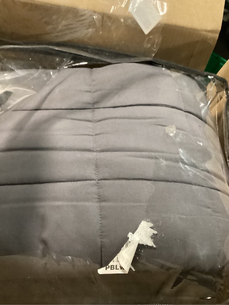 Condition photo showing As Is for yescool Weighted Blanket for Adults (25 lbs, 88” x 104”, Grey) Cooling Heavy Blanket for Sleeping Perfect for 240-260 lbs, King Size Breathable Blanket with Premium Glass Bead Grey 88X104-25 lbs