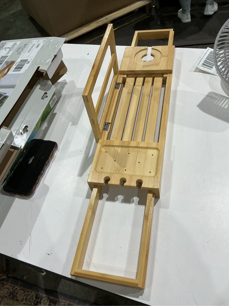Condition photo showing Good Condition for better homes & gardens bamboo expandable bath tub tray caddy