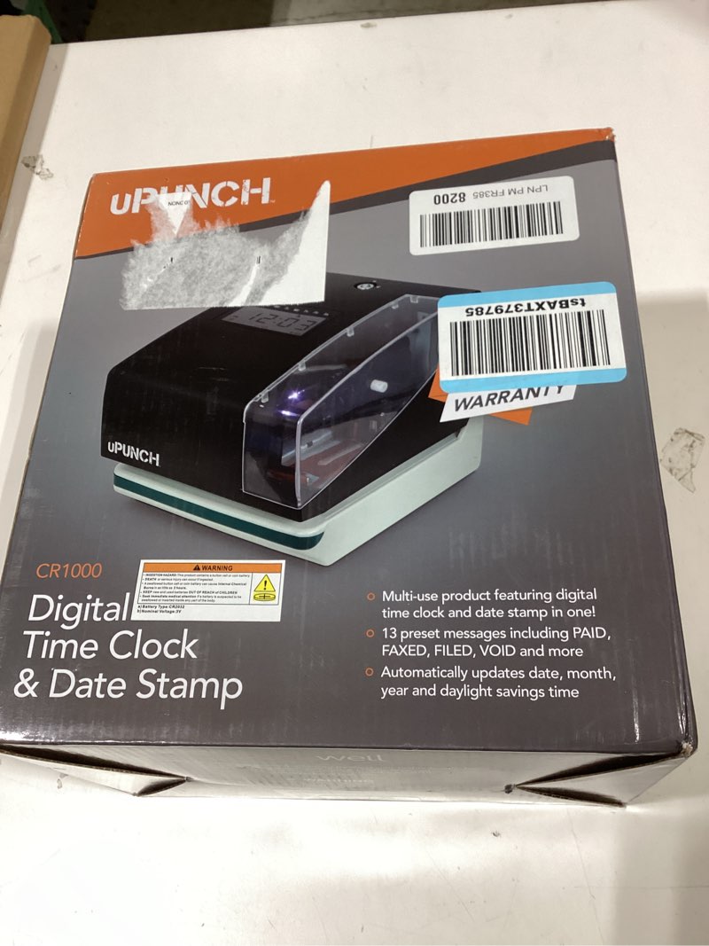 Condition photo showing Good Condition for upunch cr1000 digital time clock and date stamp for small business: complete employee time tracking system with 50 time cards, ribbon & keys