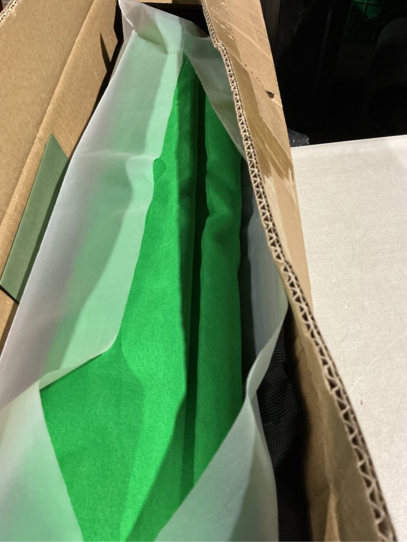 Condition photo showing Good Condition for 2 in 1 green backdrop stand kit,6.5x6.5 ft portable dual rod stand kit with 6x9ft green backdrop-premium polyester for video streaming, portrait photoshoot,wall mounted, parties 6x9 ft green