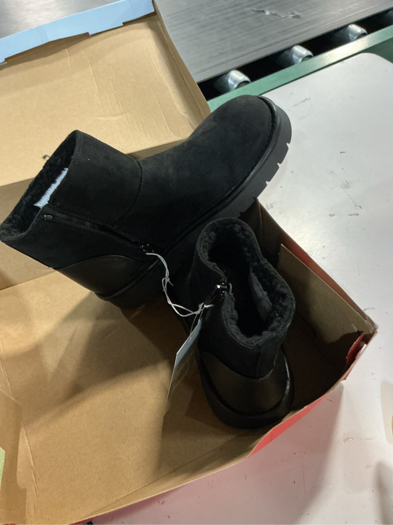 Condition photo showing Good Condition for girls' honor faux suede style boots - cat & jack™ black 4