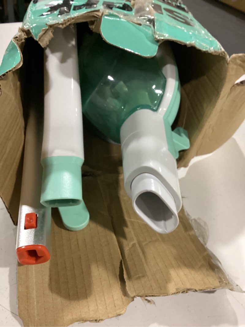 Condition photo showing As Is for shark steam mop with 2 machine washable dirt grip pads, removable water tank, lightweight, steam cleaner for sealed hard floors, marble, stone, hardwood, tile, laminate, white/seafoam, s1000 steam starter