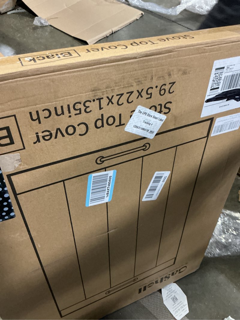 Condition photo showing New/Like New for noodle board stove cover with handles, multiple stove top cover board for electric/gas stove top(black), gsc-2212