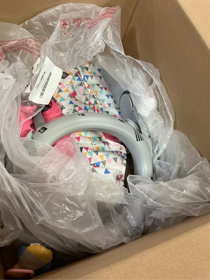 Condition photo showing As Is for Summer Infant Learn-to-Sit 2-Position Floor Seat (Funfetti Pink) – Sit Baby Up in This Adjustable Baby Activity Seat Appropriate for Ages 4-12 Months – Includes Toys