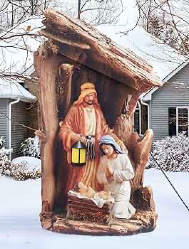 Cinnvoice 1 Pack Large Christmas Nativity Scene 55'' Holy Family Jesus Joseph Mary Sheep Outdoor Yar