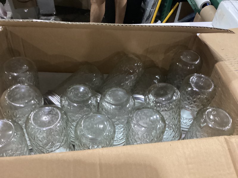 Condition photo showing New/Like New for verones mason jars 12 oz, canning jars jelly jars with regular lids, ideal for jam, honey, wedding favors, shower favors,15 pack diamond-15pack-12oz