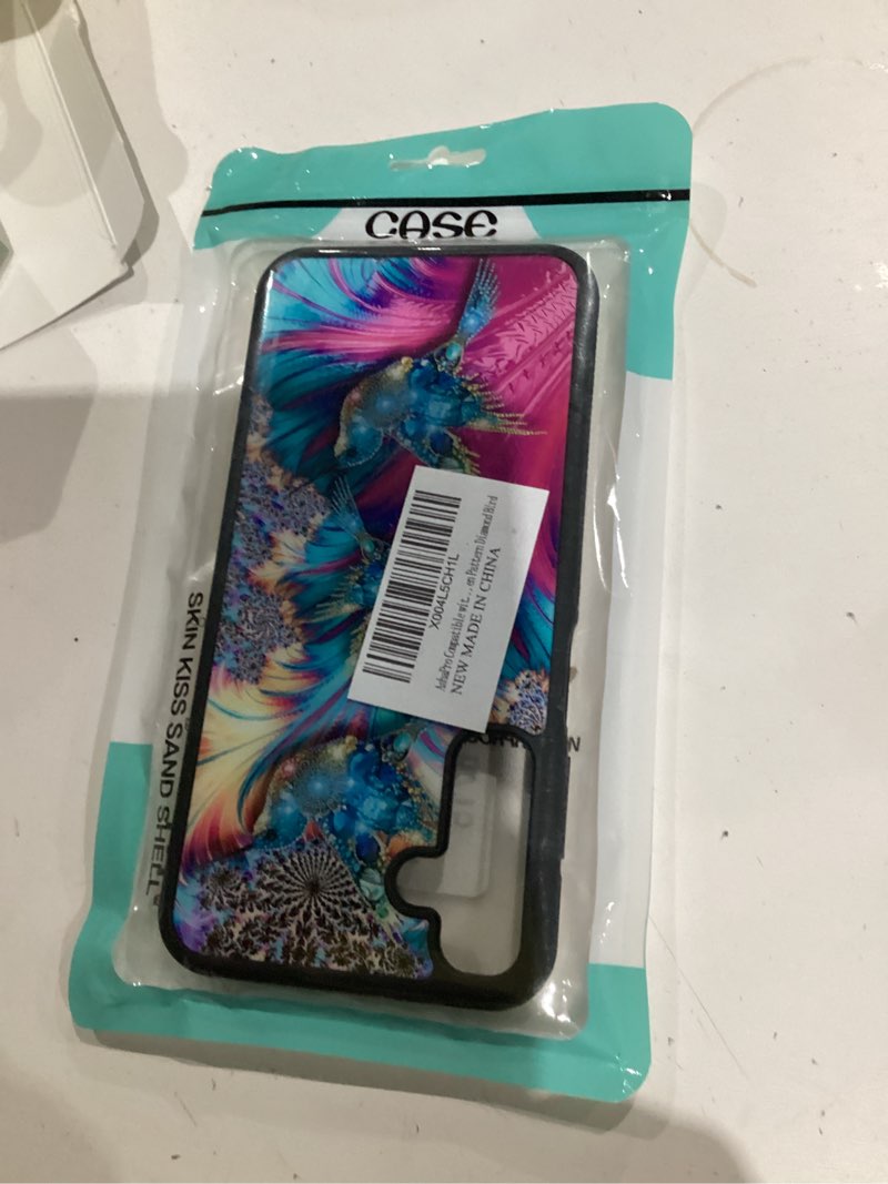 Condition photo showing As Is for Compatible with Samsung Galaxy A15 Case Lightweight Elastic Anti Slip Soft TPU Frame PC Back Cover Case Compatible with Samsung Galaxy A15 6.5inch for Girls/Women Pattern Diamond Bird Diamond Bird case for Samsung Galaxy A15(6.5inch)