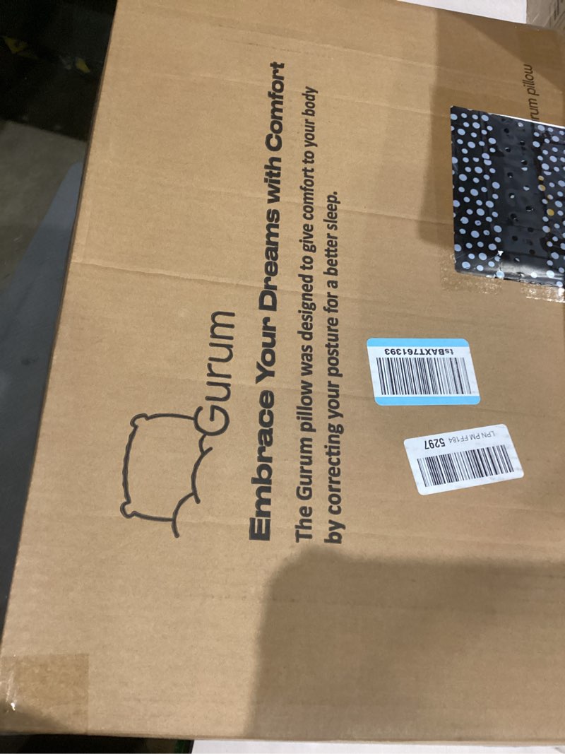 Condition photo showing New/Like New for gurum premium latex pillow, 100% latex, organic cotton, ergonomic design, bed pillows, neck support, relieves pressure, neck and shoulder pain