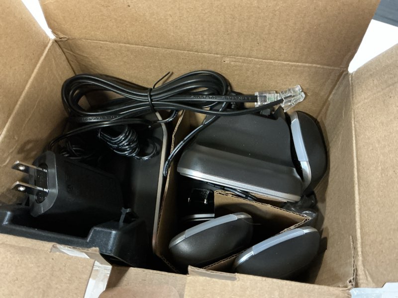 Condition photo showing Good Condition for at&t bl102-3 dect 6.0 3-handset cordless phone for home with answering machine, call blocking, caller id announcer, audio assist, intercom, and unsurpassed range, silver/black 3 handset phone