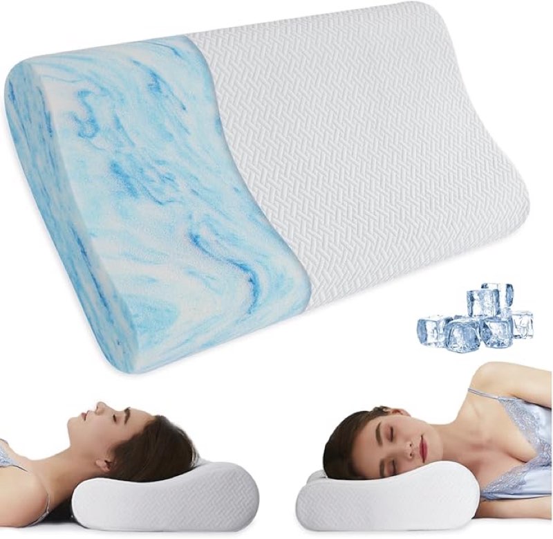 Homemate Neck Pillow Memory Foam Pillows - Ergonomic Pillow for Neck Shoulder Pain Relief Bed Pillow for Sleeping Orthopedic Cervical Pillow Support for Side Back Stomach Sleeper-Queen Size