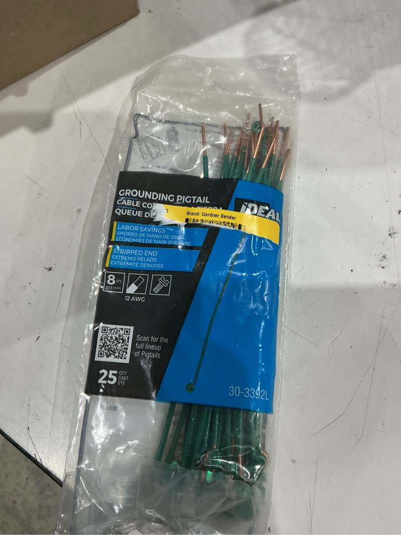 Condition photo showing As Is for ideal grounding wire connectors green (25-pack)