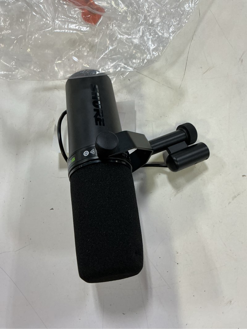 Condition photo showing As Is for shure sm7db dynamic vocal microphone w/built-in preamp for streaming, podcast, & recording with detachable windscreen and 20ft xlr cable