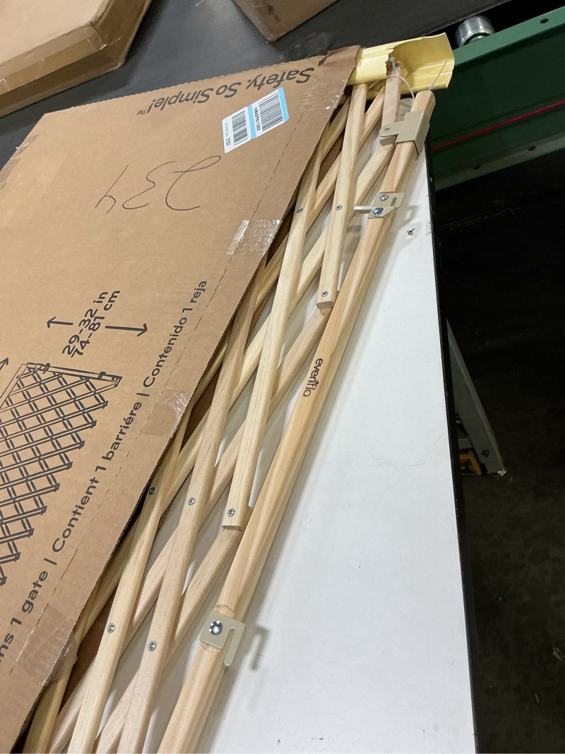 Condition photo showing As Is for Evenflo Expansion Walk-Thru Room Divider Baby Gate (Natural Wood)