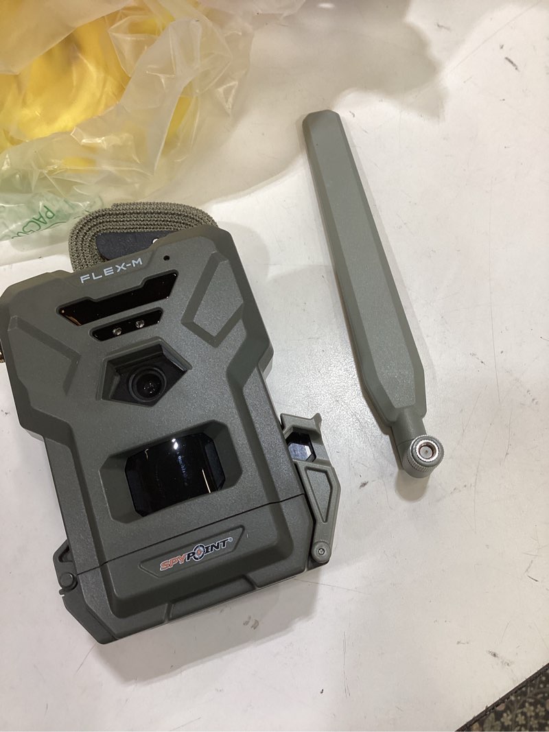 Condition photo showing As Is for spypoint flex-m cellular trail camera - best hunting accessories, no wifi needed, night vision, motion activated, dual-sim lte, ip65 water-resistant game camera, 28mp photos, 720p videos + sound (1) | dual-sim multi-carrier lte, auto-connect, 28 mp photos, 720p video with sound, ip65 water-resistant, motion-activated pack of 1 camera only