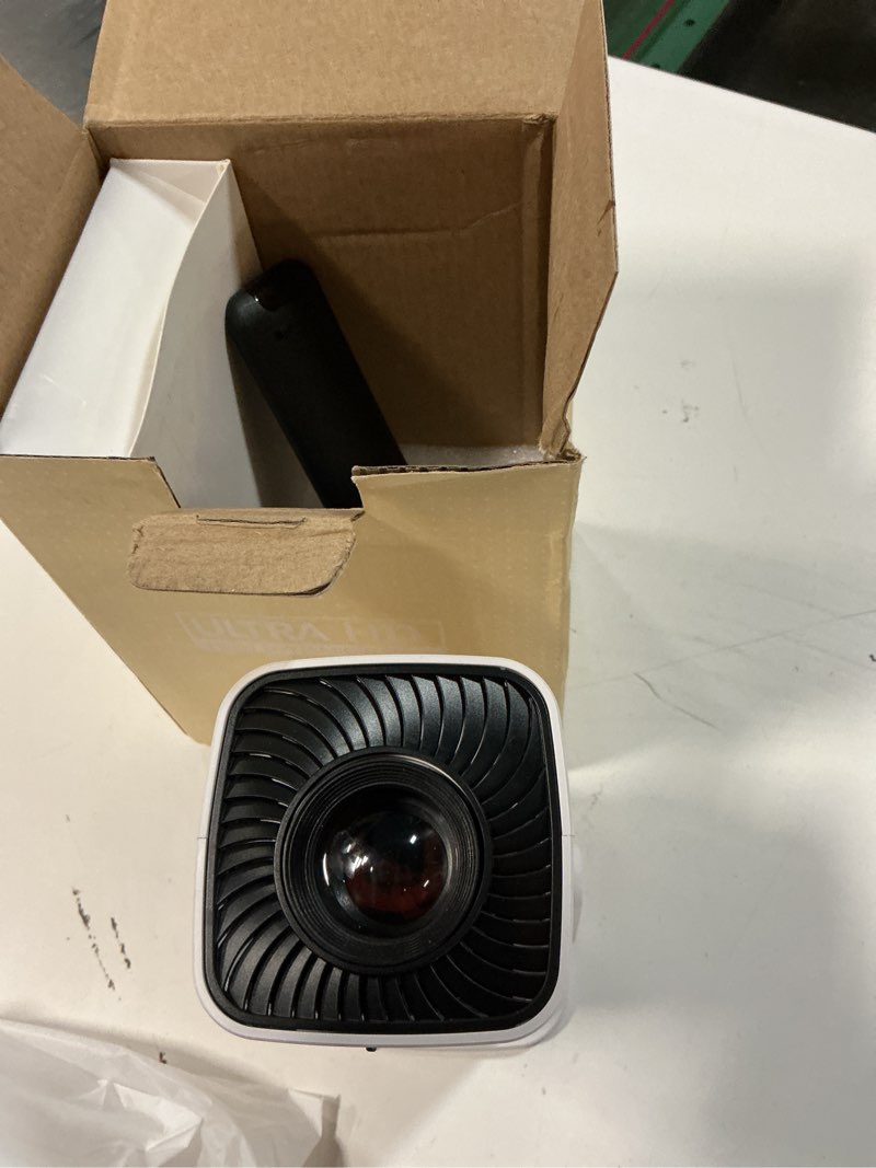 Condition photo showing Good Condition for mini projector with 4k support, portable projector with electric focus & keystone, 270° rotatable stand, short throw home & outdoor movie projector compatible with tv stick, phone & laptop cream