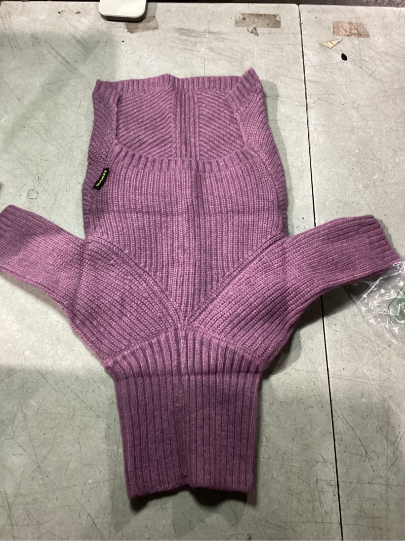 Condition photo showing item condition for SIZE UNKNOWN. Fitwarm Thermal Knitted Dog Sweater Doggy Winter Coat Pet Clothes Doggie Turtleneck Jacket Puppy Outfits Cat Sweatsuit Lavender Purple