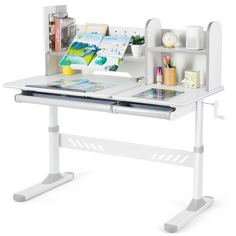 COSVALVE Adjustable Kids Desk with Hutch and Drawers