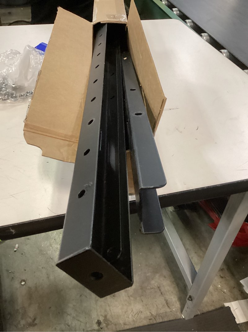 Condition photo showing As Is for 2 Pack C Channel Steel with Bolts, 30" Long x 1/2" Leg Support Bracing, Hidden Metal Brackets for Live Edge Table Top, Slab Furniture, Woodworking (Black)