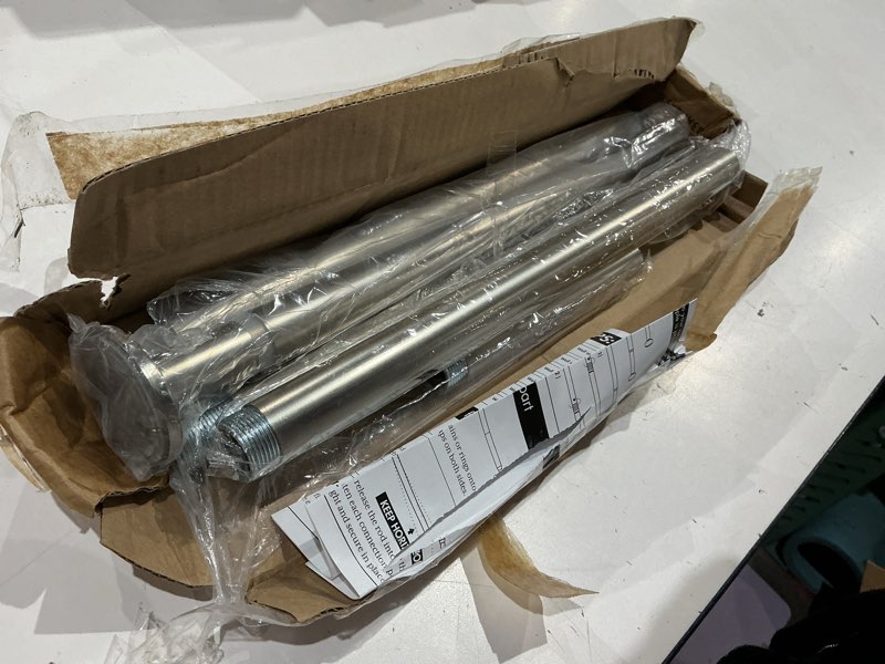Condition photo showing As Is for amazerbath nickel spring tension shower curtain rod 31-75 inches, 1 inch diameter heavy duty tension rod rust proof bathroom curtain rod, adjustable no drill easy segmented installation 31-75 inches nickel