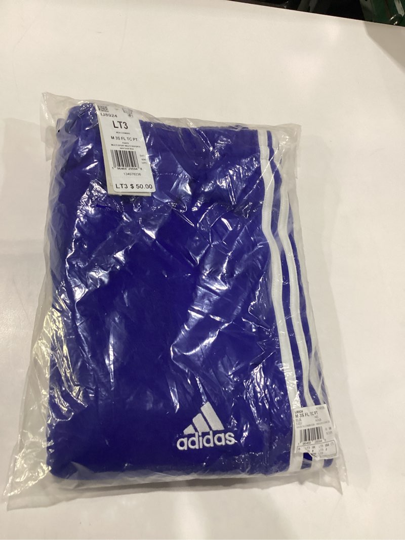 Adidas Mens Essentials Fleece 3-Stripes Tapered Cuffed Pants, Semi Lucid Blue, Large, Tall 3 Inches