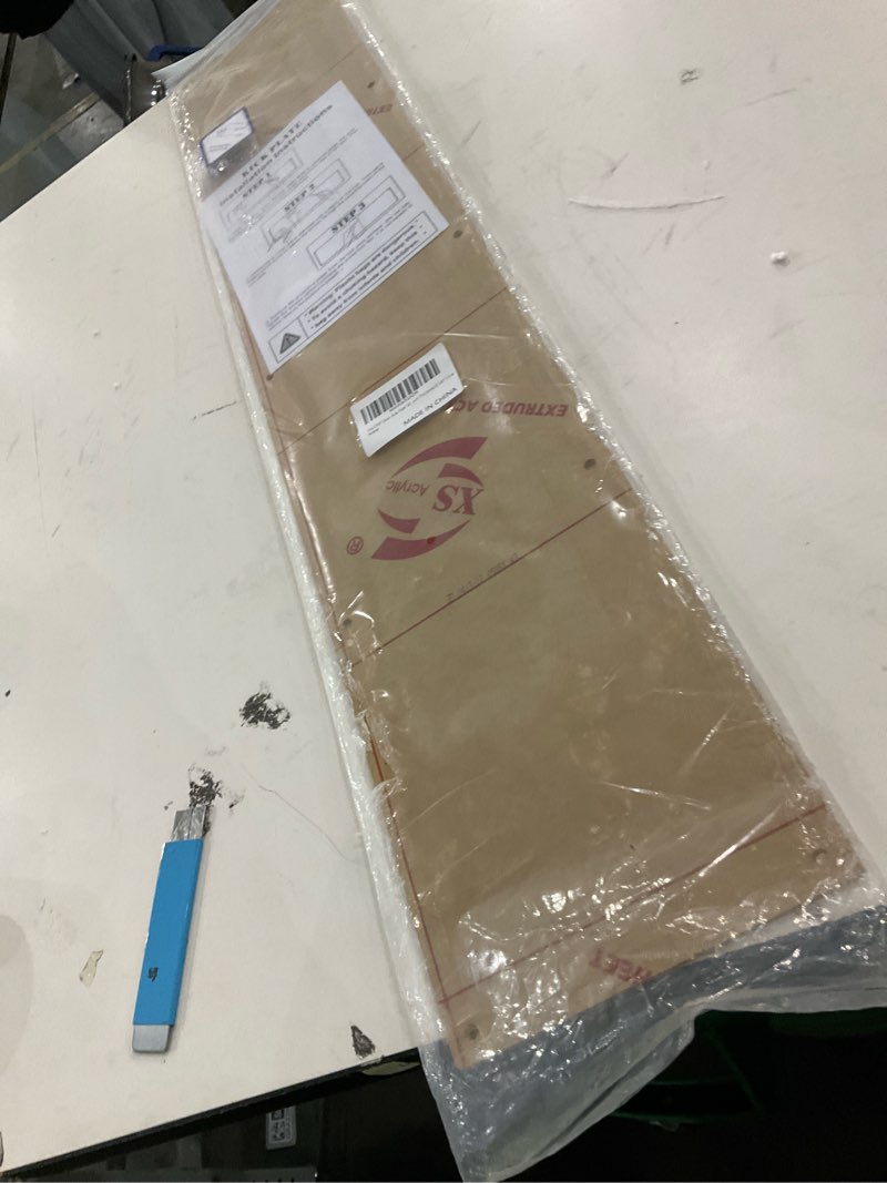 Condition photo showing As Is for Door Kick Plate 6x30 inches Acrylic Decorative Plates Protector for 32 inches Front Doors, 1/10 inch Thickness 6"x30" (Clear)