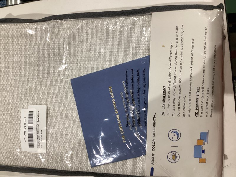 Condition photo showing Good Condition for INOVADAY 100% Blackout Curtains for Bedroom, Black Out Curtains 84 Inch Long, Clip Rings Linen Blackout Drapes, Thermal Insulated Room Darkening for Living Room, 2 Panels - Beige,W50xL84 Beige 50"W x 84"L (Pack of 2)