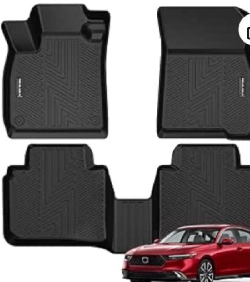 Floor Mats for 2026 2025 2024 2023 Honda Accord (Include Hybrid) All Weather Protection TPE Rubber Floor Liners for Honda Accord 2024 Hybrid Accessories, Odorless Anti-Slip, 1st & 2nd Row, Black