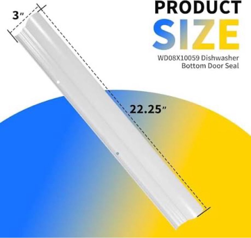 wd08x10059 dishwasher short bottom door seal compatible with ge models gld5750n10cs edw5000l00bb pdw