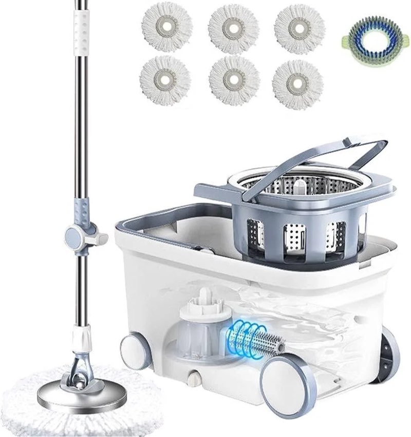 michao spin mop bucket deluxe 360 spinning floor cleaning system