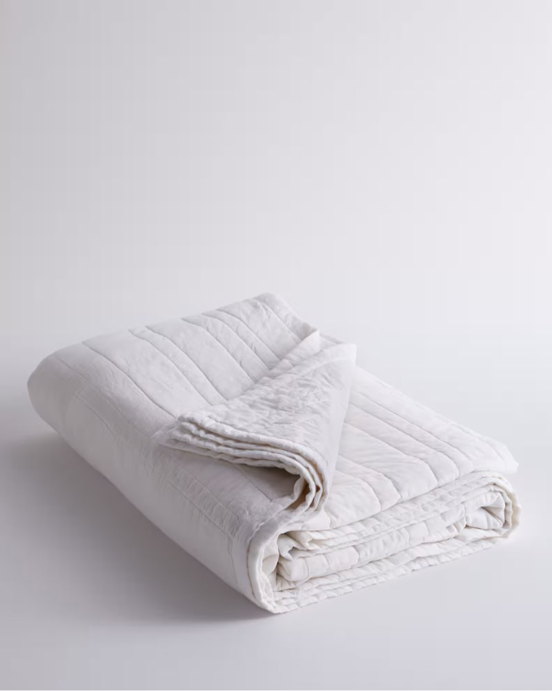 organic cotton stripe stitch quilt