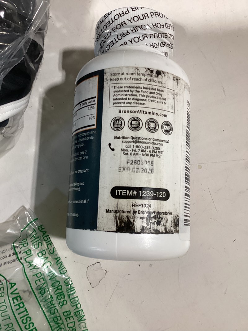 Condition photo showing New/Like New for bronson calcium 1200mg per serving plus vitamin d3 1000 iu high potency formula, non-gmo, 120 tablets 120 count (pack of 1)