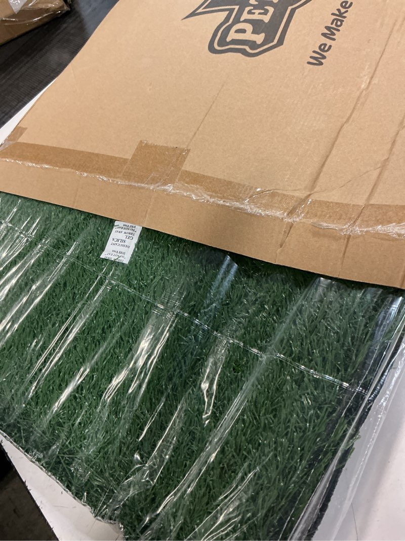 Condition photo showing Good Condition for artificial grass puppy pee pad for dogs and small pets - set of three 23x18.5-inch reusable 3-layer turf pads for dogs - indoor and outdoor fake grass potty pet supplies by petmaker medium replacement pads