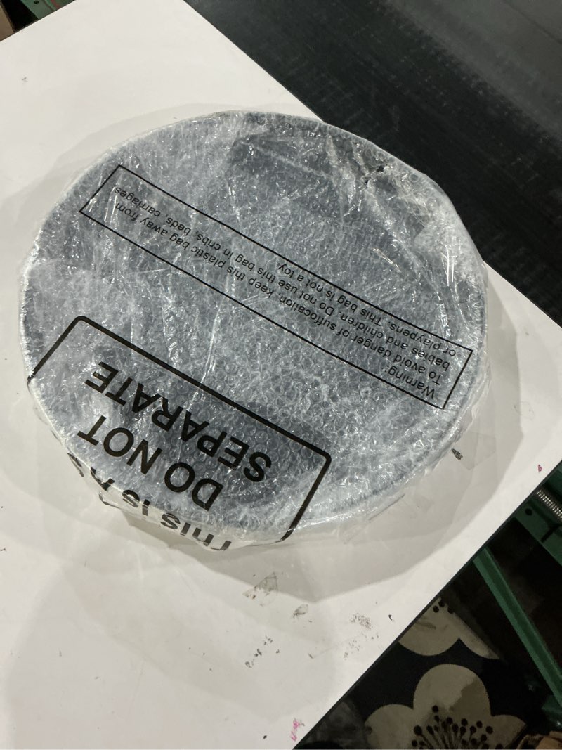 Condition photo showing New/Like New for Lallisa 8 Pcs 16'' Large Restaurant Serving Trays with Rubber Lined Plastic Non Slip Tray Non Skid Round Serving Platter Server Tray for Bar Drink, Cafeteria Food, Coffee, Table, Hotel, Party, Black