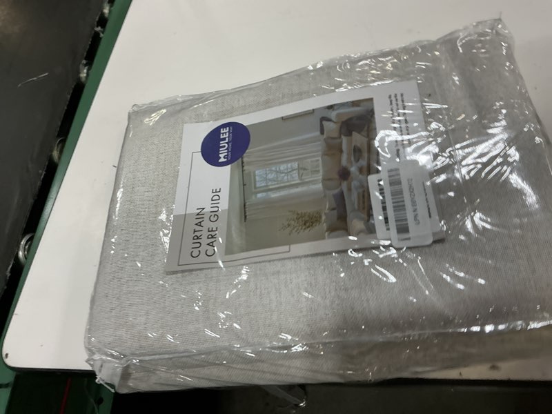 Condition photo showing New/Like New for miulee 100% blackout linen textured curtains for bedroom solid thermal insulated ivory grommet room darkening curtains & drapes luxury decor for living room nursery 52 x 102 inch (2 panels) ivory 52"w x 102"l (pack of 2)