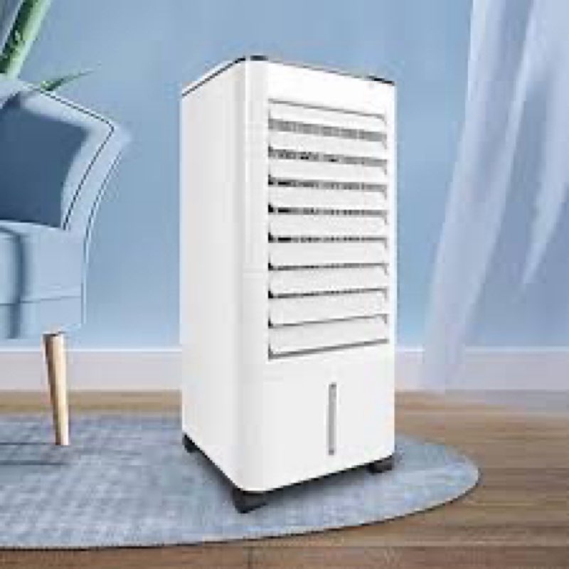 Evaporative Air Cooler, 3-IN-1 Windowless Portable Air Conditioner,Oscillation Swamp Cooler and Humidification-Includes Ice Packs-12 Hour Timer&Remote, Ideal for Home, Office, Bedroom, Kitchen
