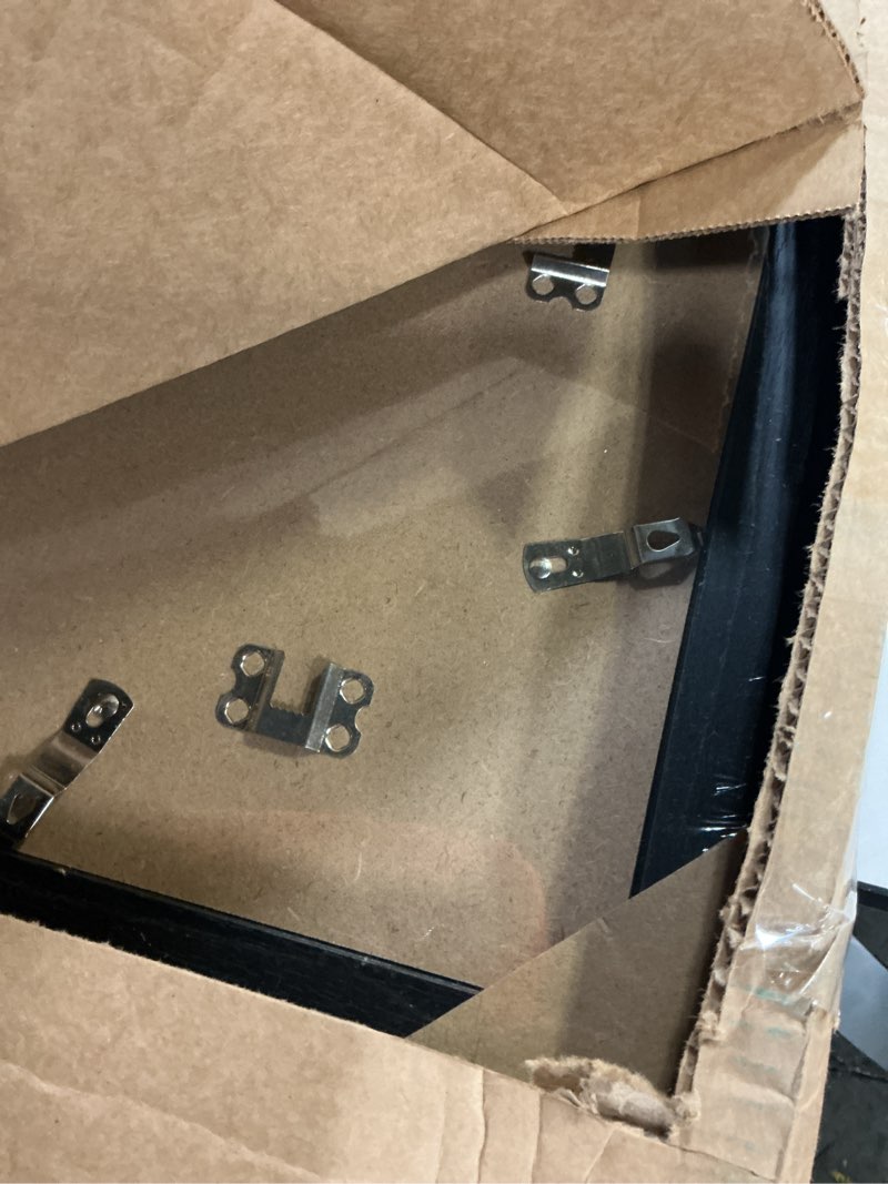 Condition photo showing Good Condition for engineered wood 24 x 32 frame set of 2, black picture frame for 24x32 inch poster puzzle photo, light weight 24by32 poster frame with wood-grain for wall - 2 pack/black/24 x32 black 24x32 2 packs