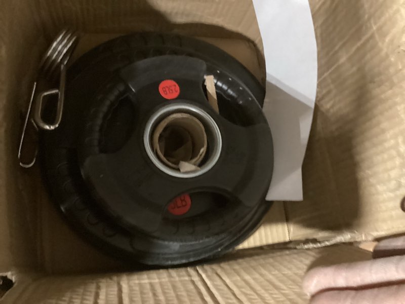 Condition photo showing Good Condition for Fitvids Olympic Cast Iron 2-Inch Weight Plate for Strength Training & Weightlifting Home Gym, Multiple Weights Available 35LB (Pair)