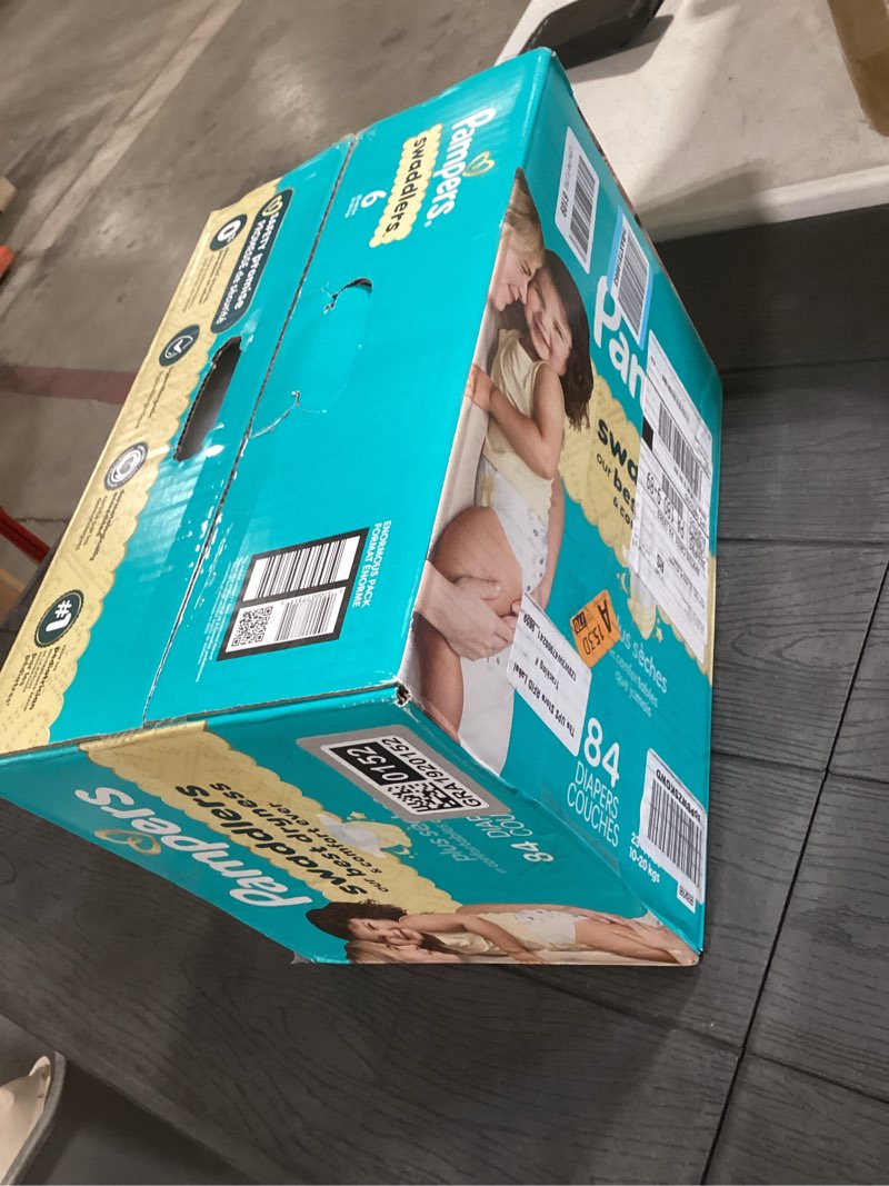 Condition photo showing New/Like New for Pampers Swaddlers Diapers, Size 6 (23-44 lbs), 84 Count, Absorbent, Keeps Baby Dry and Comfortable, Skin Safe Disposable Baby Diaper (Packaging May Vary) Size 6 84