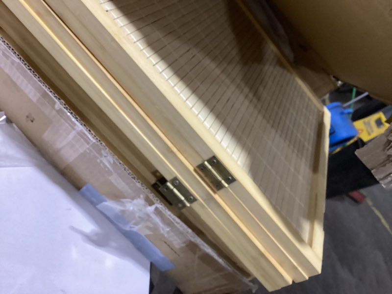 Condition photo showing Good Condition for JVVMNJLK Room Divider, 6 FT Tall Folding Privacy Screen, Partition Divider for Room Separation, Portable Freestanding Wall Divider for Room, Bamboo Mesh Woven Design, Brown (Beige, 6-Panel 67”) Bamboo-6 Panel-67" Beige