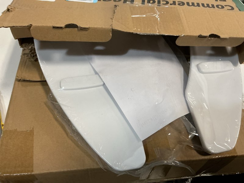 Condition photo showing As Is for Commercial Heavy Duty Open Front Toilet Seat Without Cover, Thickened Material, Never Loosen, ELONGATED, White (18.5”), 1-Pack Elongated-1-Pack