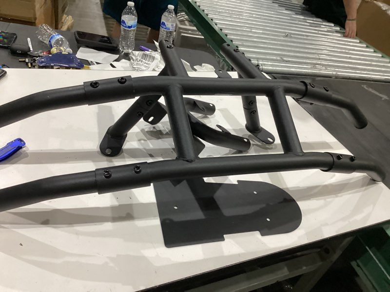 Condition photo showing As Is for sautvs front brush guard compatible with e-z-go rxv 2008-2015, combined black powder coated steel front bumper guard for ezgo rxv golf cart 2008-2015 accessories