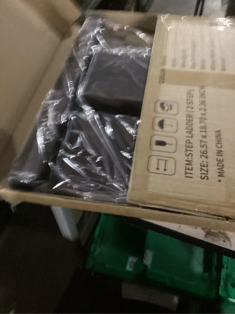 Condition photo showing New/Like New for 2 Step Ladder,Aluminum Folding Step Stool for Adults,Step Ladder with Wide Anti-Slip Pedal,330 lbs Capacity for Home,Office,Kitchen,Library(Walnut) Walnut 2 Step