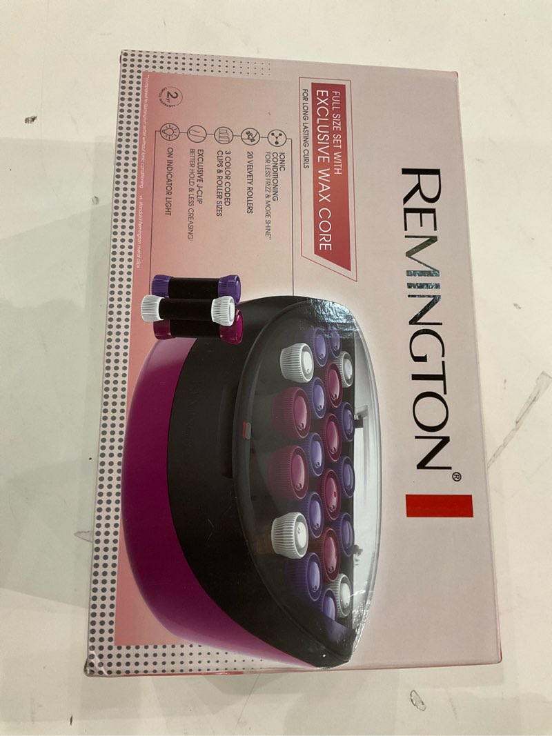 Condition photo showing New/Like New for Remington Ionic Conditioning Hair Setter, 20 Velvet Hair Rollers, 6 Large (1¼”), 10 Medium (1"), 4 Small (¾”), Blowout Style Hair Curlers
