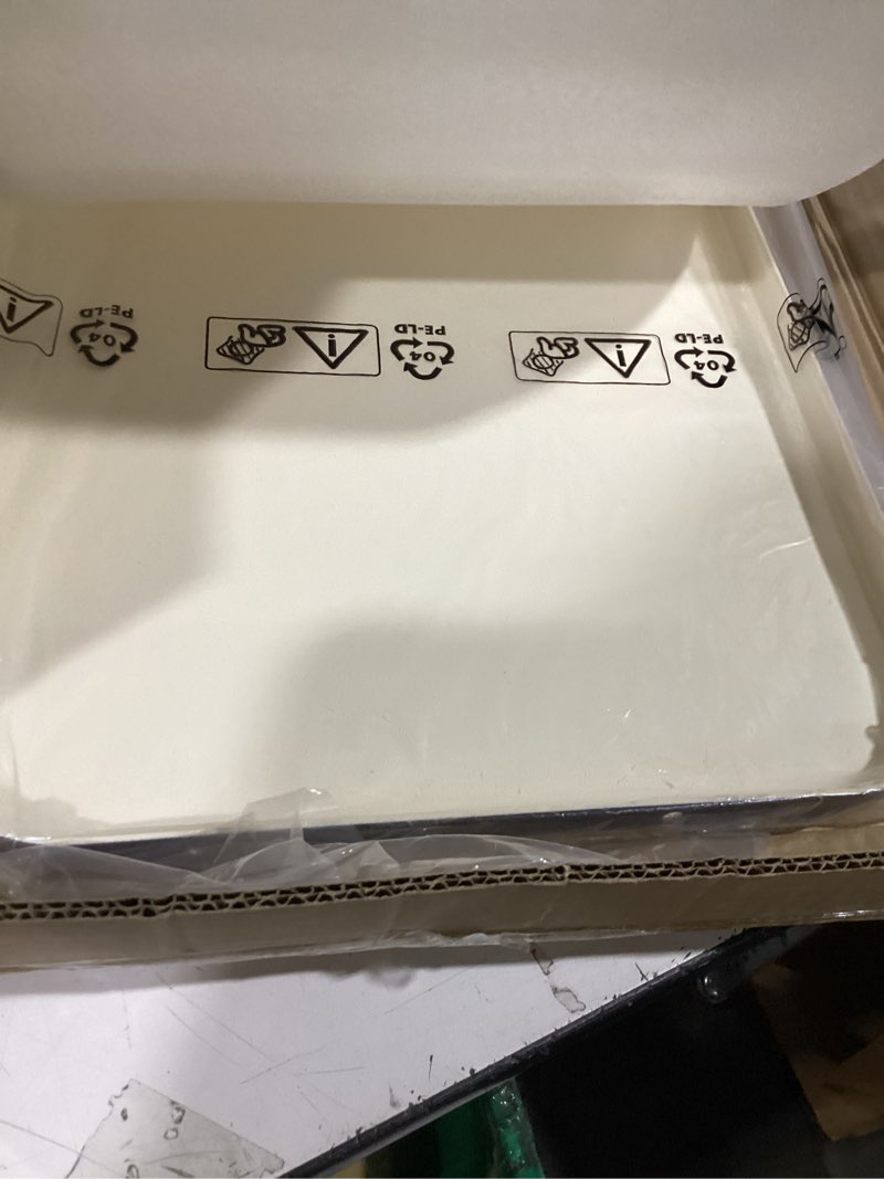 Condition photo showing New/Like New for safbbcue upgraded cast iron griddle, 15 x 8.7 inch griddle pan with silicone cooling handle, griddle for gas stove, electric, flat top, portable for indoor stovetop or outdoor camping bbq, black black 15" x 8.7" x 1"